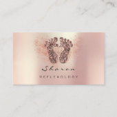 Massagetherapie Reflexology Roos Gold Glitter Dust Visitekaartje (Voorkant)