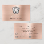 Massagetherapie Reflexology Roos Gold Grey Spark Visitekaartje (Voorkant / Achterkant)