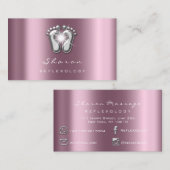 Massagetherapie Reflexology Silver Roos Grey Spark Visitekaartje (Voorkant / Achterkant)