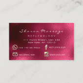 Massagetherapie Reflexology Therapy Gold Burgundy Visitekaartje (Achterkant)