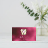 Massagetherapie Reflexology Therapy Gold Burgundy Visitekaartje (Staand voorkant)