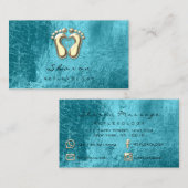 Massagetherapie Reflexology Therapy Gold Ocean Blu Visitekaartje (Voorkant / Achterkant)