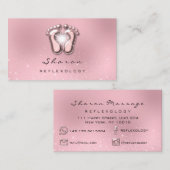 Massagetherapie Reflexology Therapy Pink Spark Visitekaartje (Voorkant / Achterkant)