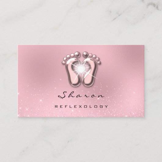 Massagetherapie Reflexology Therapy Pink Spark Visitekaartje (Voorkant)