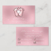 Massagetherapie Reflexology Therapy Pink Sparky Visitekaartje (Voorkant / Achterkant)