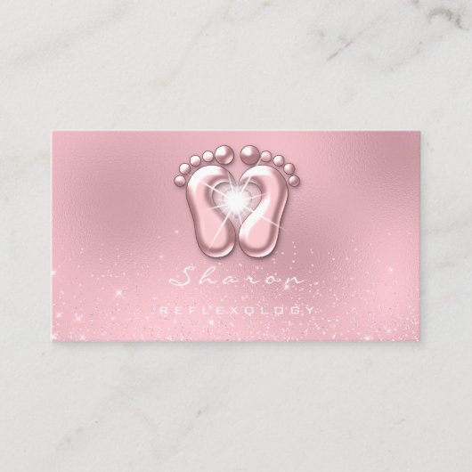 Massagetherapie Reflexology Therapy Pink Sparky Visitekaartje (Voorkant)