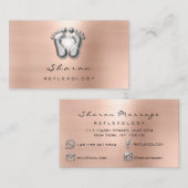 Massagetherapie Reflexology Therapy Roos Silver Visitekaartje (Voorkant / Achterkant)