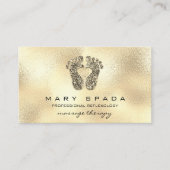 Massagetherapie Reflexology Wellne Reiki Faux Gold Visitekaartje (Voorkant)