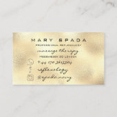 Massagetherapie Reflexology Wellne Reiki Faux Gold Visitekaartje (Achterkant)