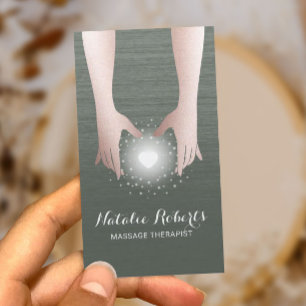 Massagetherapie Reiki Energy Healing Handen Groen Visitekaartje