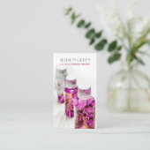 Massagetherapie Roos etherische olie aromatherapie Visitekaartje (Staand voorkant)