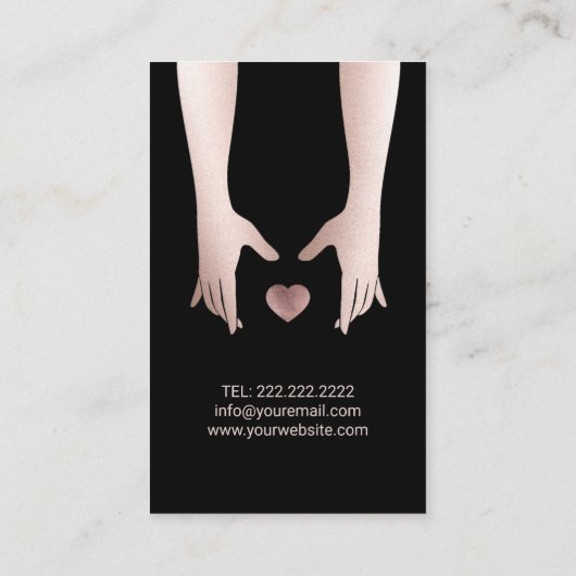 Massagetherapie Roos Gold Healing Hands & Heart Visitekaartje (Achterkant)