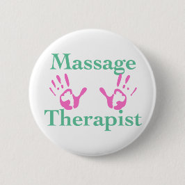 Massagetherapie: roze handbediende Prints Ronde Button 5,7 Cm