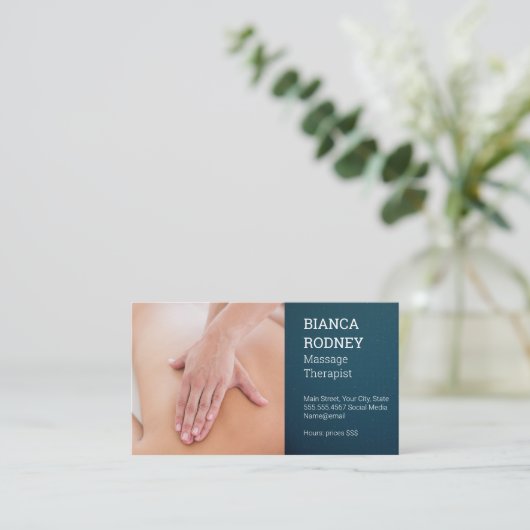 Massagetherapie | Rugspiermassage Visitekaartje (Staand voorkant)