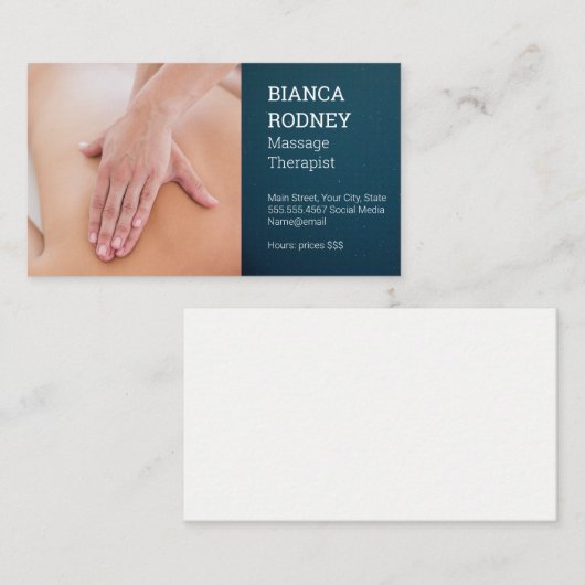 Massagetherapie | Rugspiermassage Visitekaartje (Voorkant / Achterkant)