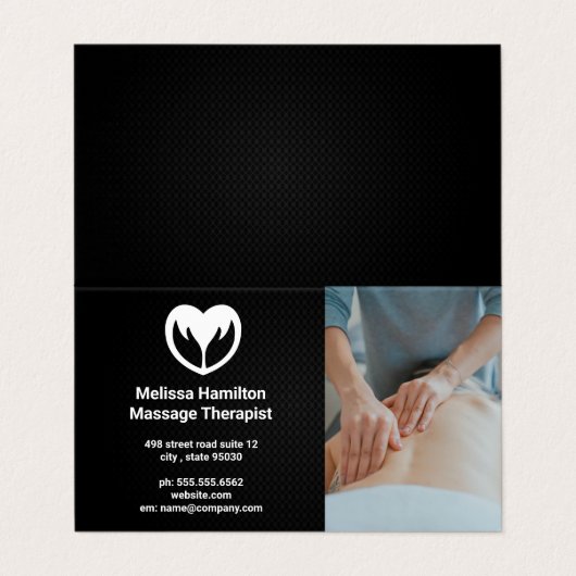 Massagetherapie | Sa | Pictogram voor harthandels Visitekaartje (Buitenkant ongevouwen)