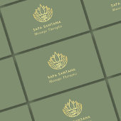 Massagetherapie Sage Green en Gold Lotus Flower Visitekaartje