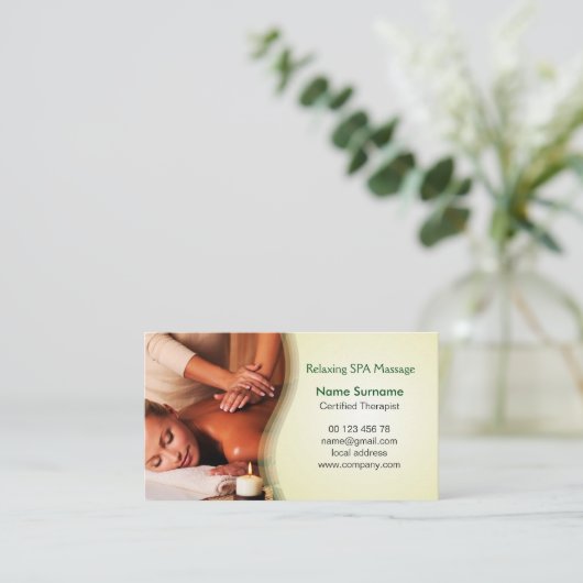 Massagetherapie, serummassage visitekaartje (Staand voorkant)