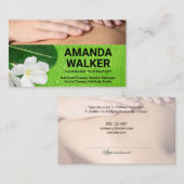 Massagetherapie sessie | Bloem en leder Afsprakenkaartje (Voorkant / Achterkant)