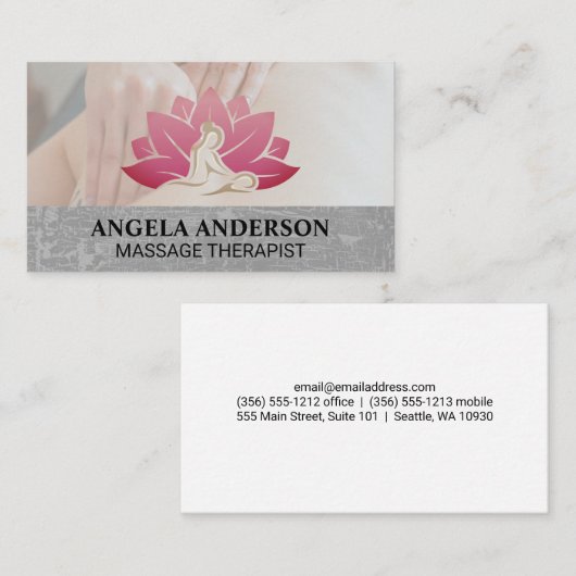 Massagetherapie sessie | kuuroord visitekaartje (Voorkant / Achterkant)