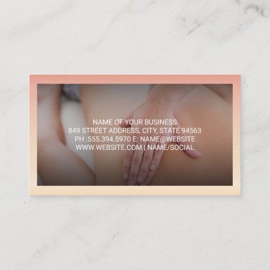 Massagetherapie Sessie | Rugmassage Visitekaartje (Achterkant)