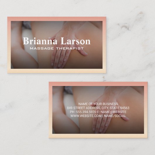 Massagetherapie Sessie | Rugmassage Visitekaartje (Voorkant / Achterkant)