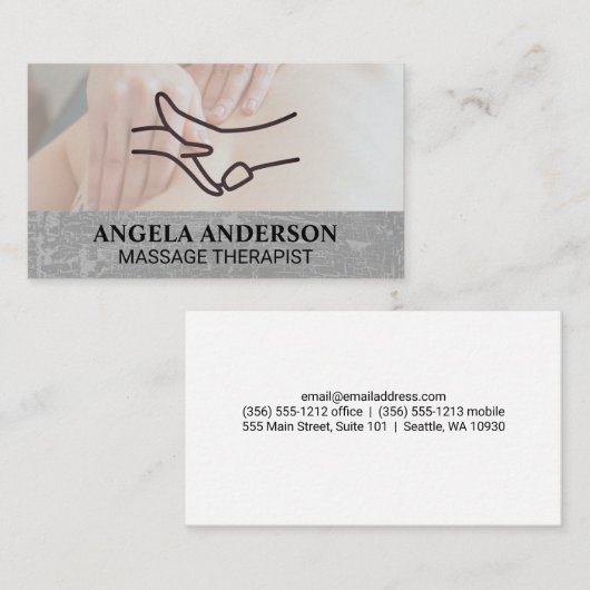 Massagetherapie sessie | Voetmassage Logo Visitekaartje (Voorkant / Achterkant)