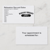 Massagetherapie sinds 3.000 B.C.E. Afsprakenkaartje (Voorkant / Achterkant)