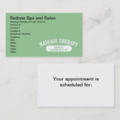 Massagetherapie sinds 3.000 B.C.E. Afsprakenkaartje (Voorkant / Achterkant)