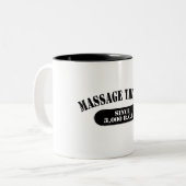 Massagetherapie sinds 3.000 B.C.E. Tweekleurige Koffiemok (Voorkant links)
