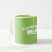 Massagetherapie sinds 3.000 B.C.E. Tweekleurige Koffiemok (Voorkant links)