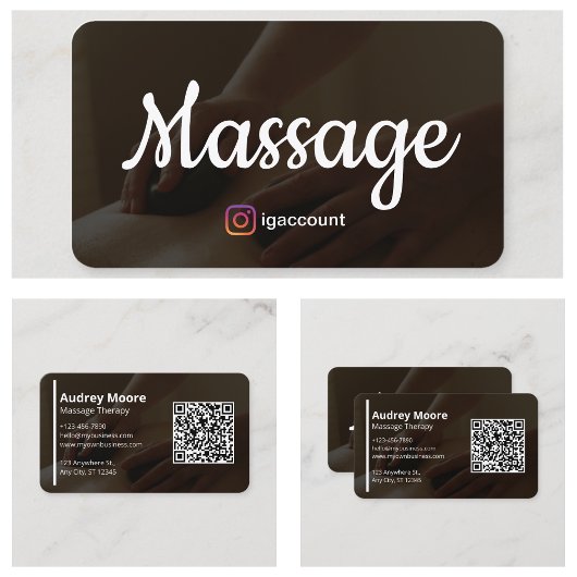 Massagetherapie Sjablonen Ontwerp Holistische Mass Visitekaartje