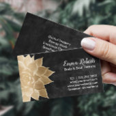 Massagetherapie Spa Gold Floral Rustic Chalkboard Visitekaartje