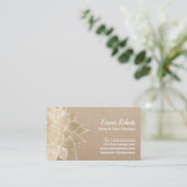 Massagetherapie Spa Gold Floral Rustic Kraft Visitekaartje (Staand voorkant)