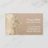 Massagetherapie Spa Gold Floral Rustic Kraft Visitekaartje (Voorkant)