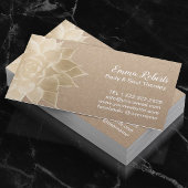 Massagetherapie Spa Gold Floral Rustic Kraft Visitekaartje