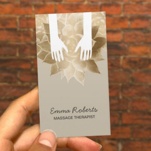 Massagetherapie - Spa-herstellende handen en vent Visitekaartje