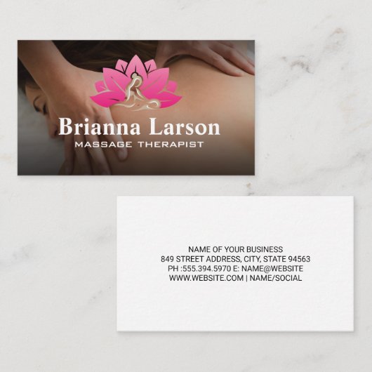 Massagetherapie | Spa-Logo Visitekaartje (Voorkant / Achterkant)