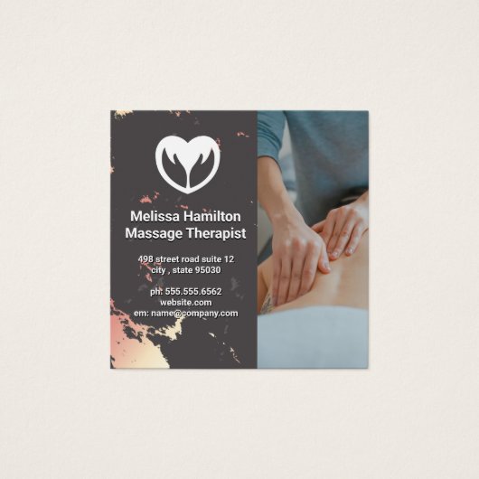 Massagetherapie | Spanje | Roos Gold Marble Vierkante Visitekaartjes (Voorkant)