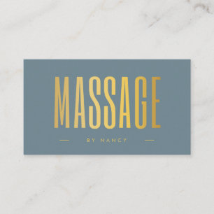 Massagetherapie Stofblauw En Goud Visitekaartje