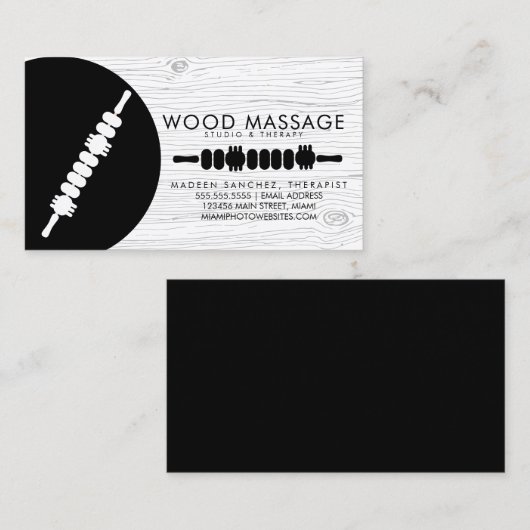 Massagetherapie Therapist Houten Therapiemiddelen Visitekaartje (Voorkant / Achterkant)