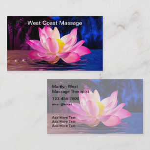 Massagetherapie Therapist Lotus Flower Thema Visitekaartje