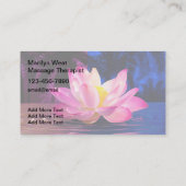 Massagetherapie Therapist Lotus Flower Thema Visitekaartje (Achterkant)