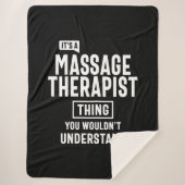 Massagetherapie Therapist Titel Titel Cadeau Sherpa Deken (Voorkant)