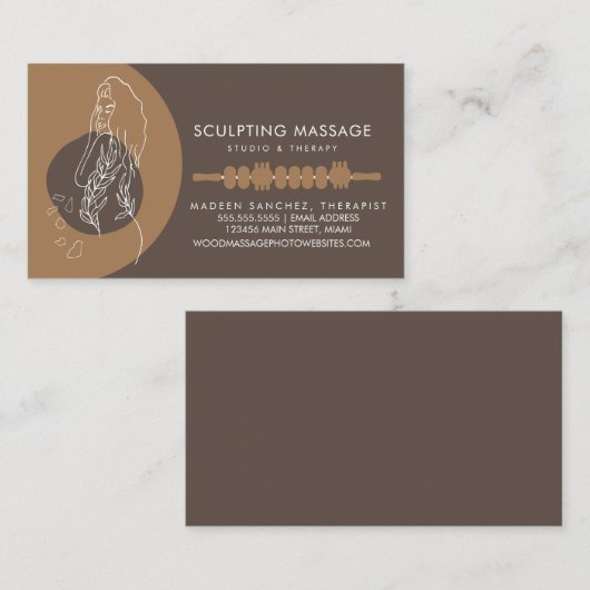 Massagetherapie Therapistische houttherapie Sculpi Visitekaartje (Voorkant / Achterkant)