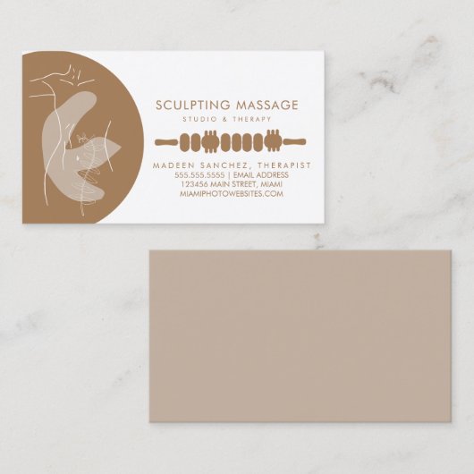 Massagetherapie Therapistische houttherapie Visitekaartje (Voorkant / Achterkant)