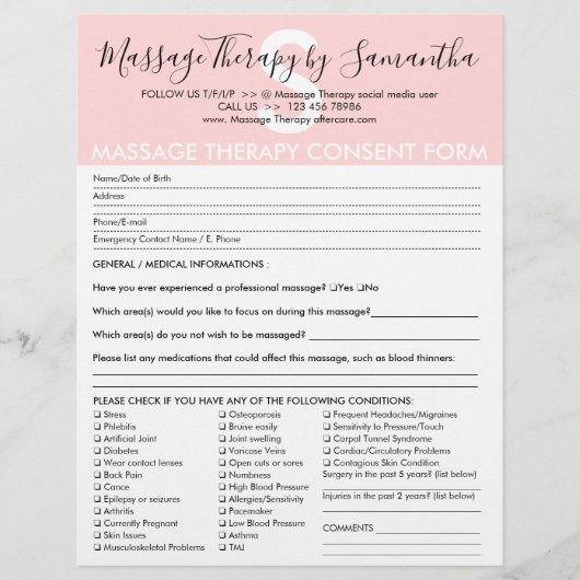 Massagetherapie Toestemmingsbudgetformulier Flyer (Voorkant)