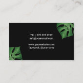 Massagetherapie Tropische bladeren Salon en Spa Visitekaartje (Achterkant)