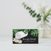 Massagetherapie Tropische bladeren Salon en Spa Visitekaartje (Staand voorkant)