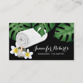 Massagetherapie Tropische bladeren Salon en Spa Visitekaartje (Voorkant)